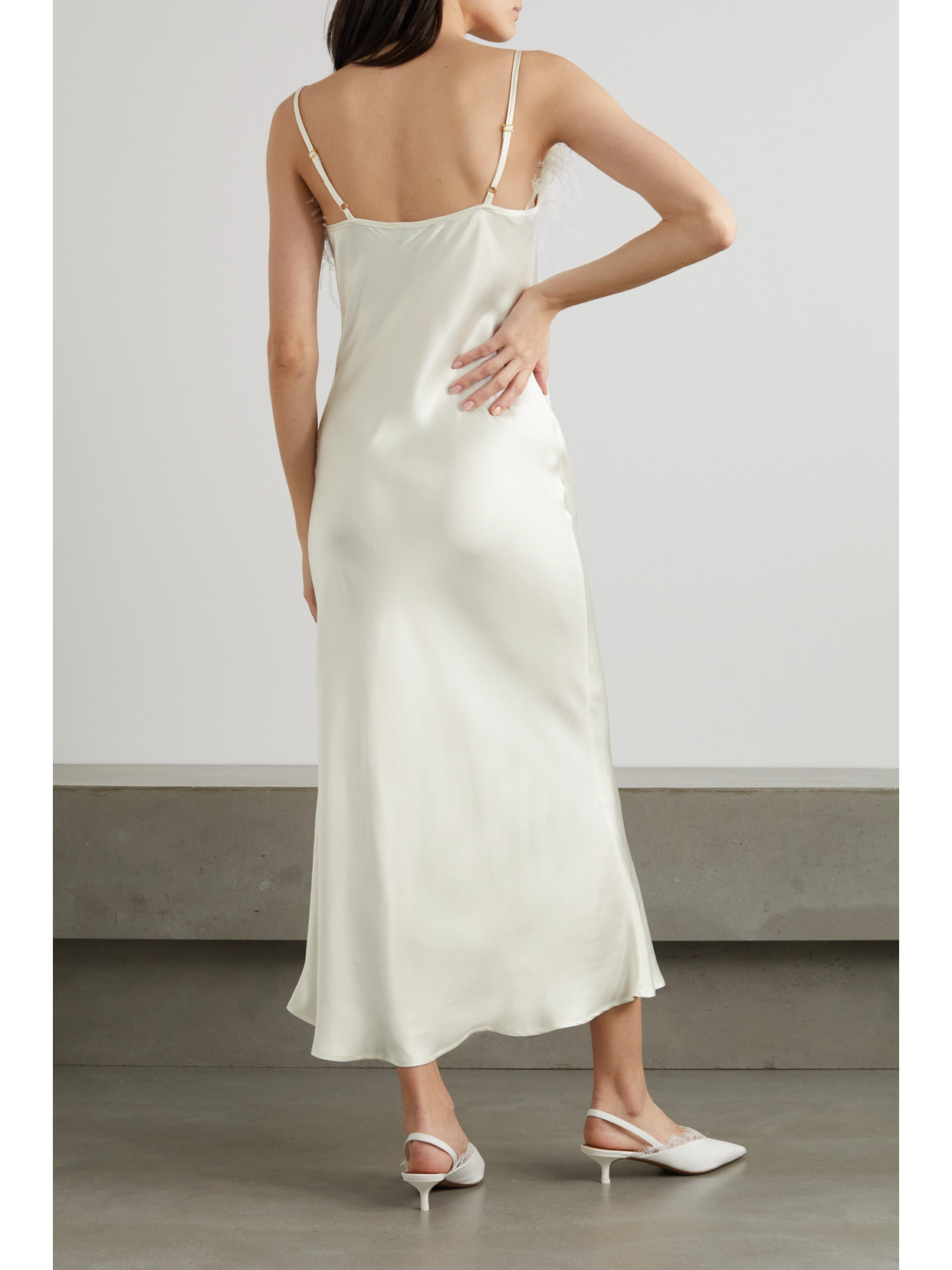 SLEEPER | + Net Sustain Boheme Feather-trimmed Ecovero-satin