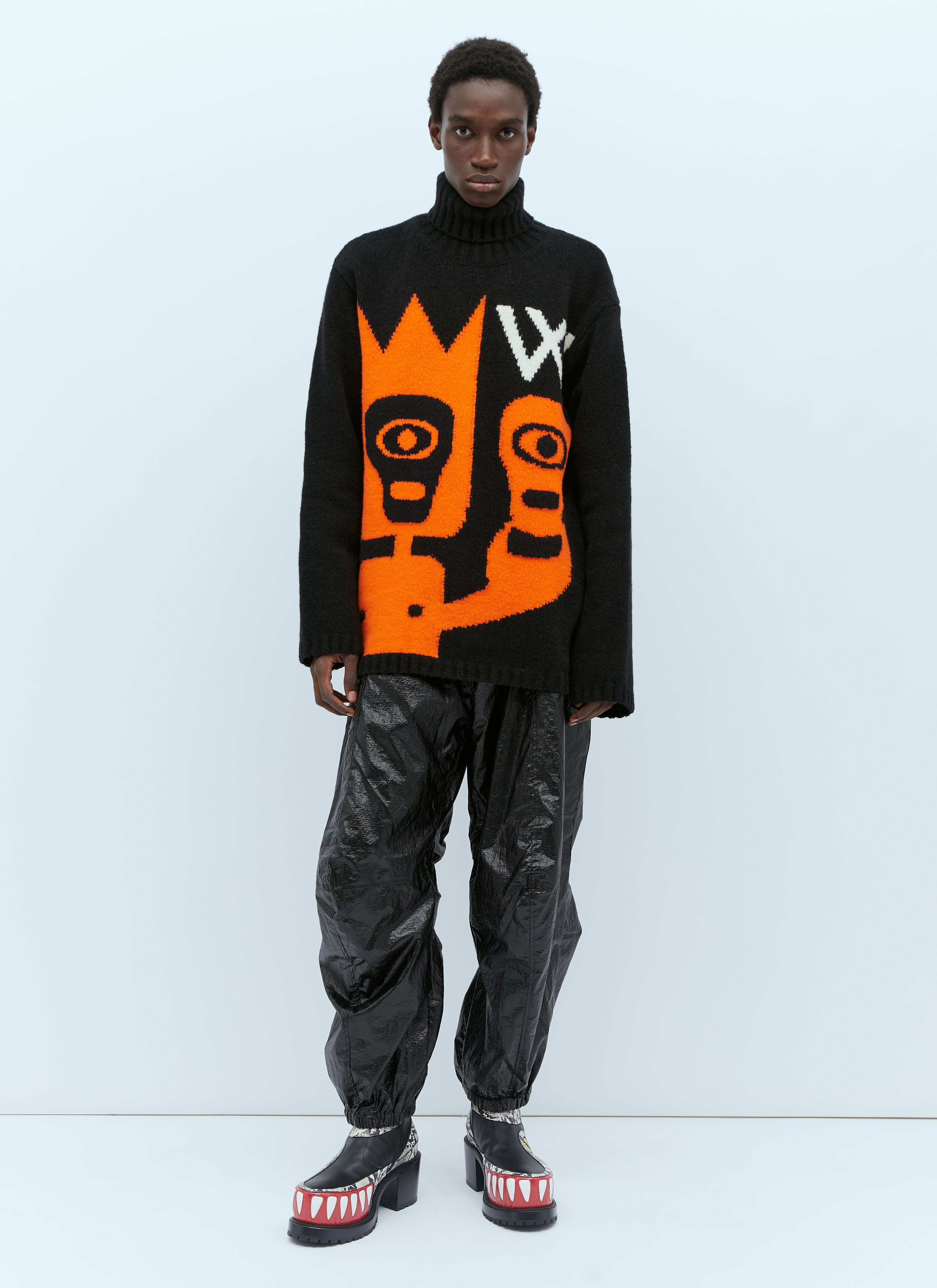 Walter Van Beirendonck Skull Knit Oversized Sweater | Man