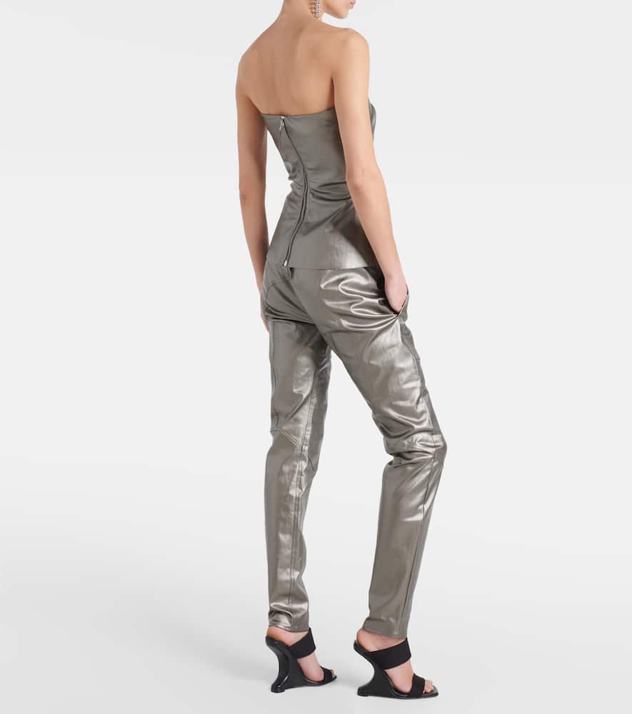 Rick Owens Lido coated denim corset | MILANSTYLE.COM