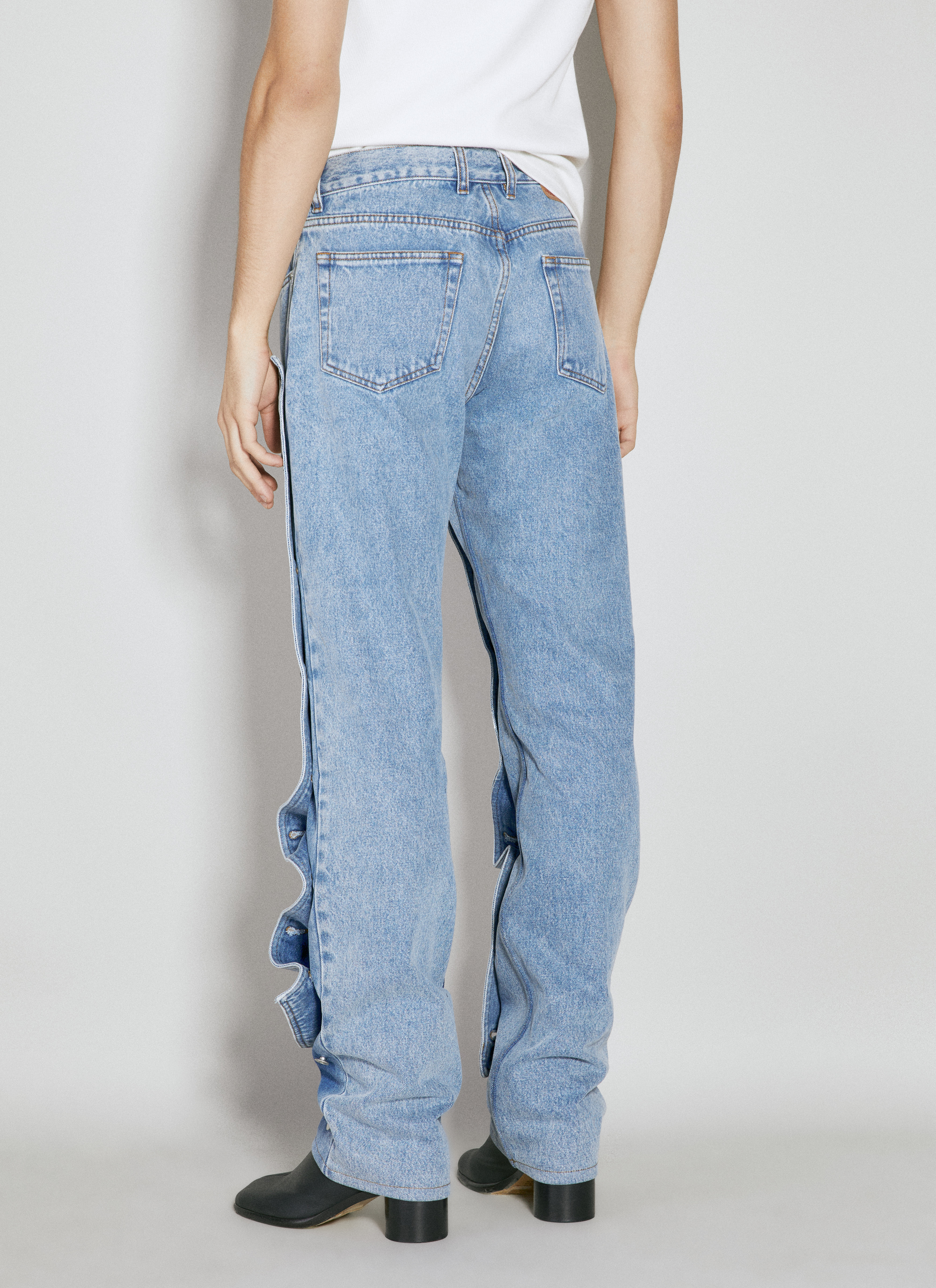 y/project 23aw 24ss　snap off denim 29 Blue Snap Off Jeans by Y/Project on Sale
