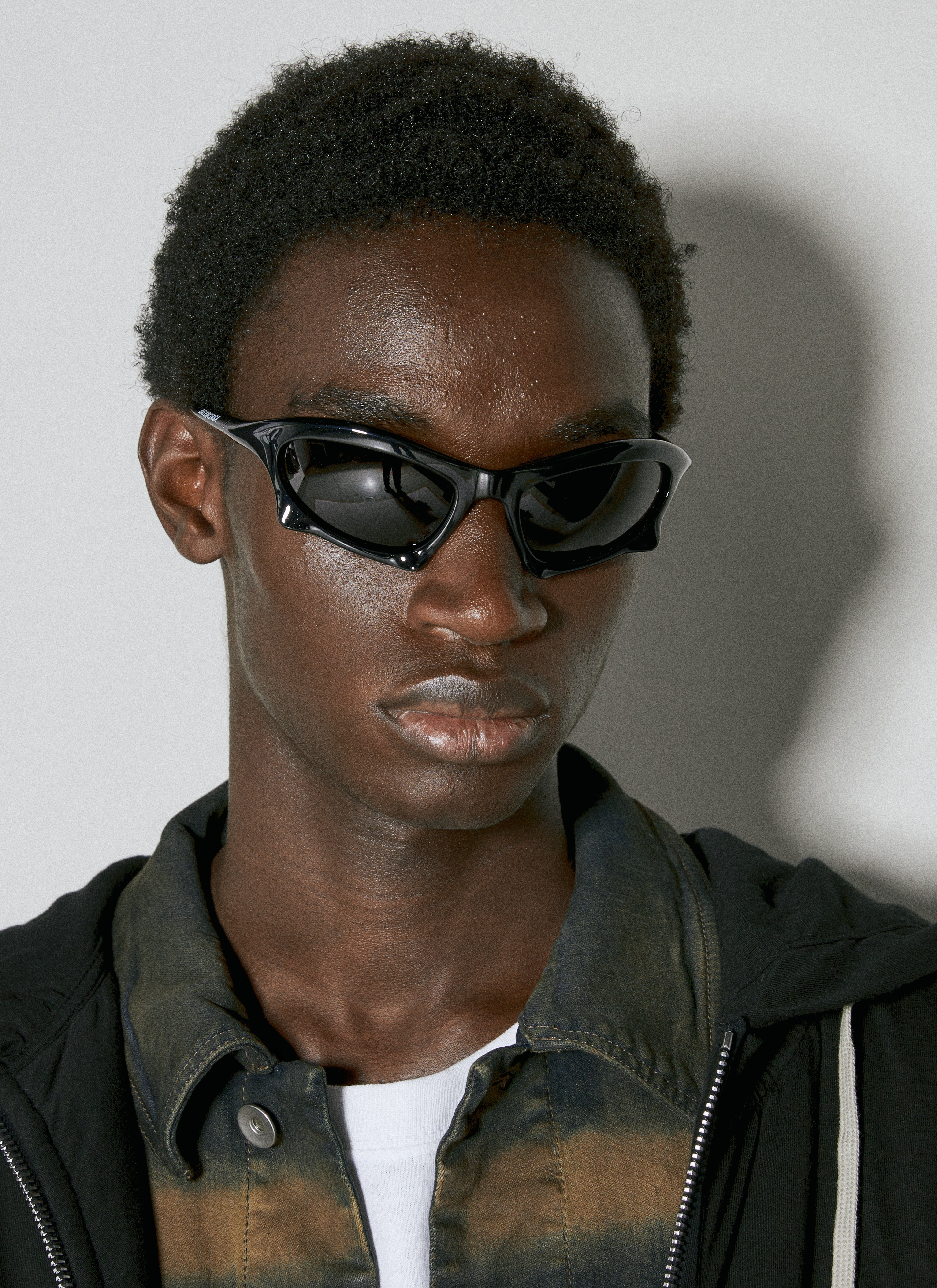 小物 Balenciaga Bat rectangle / sunglasses OS Balenciaga Eyewear Bat Rectangle Sunglasses | Black | FARFETCH