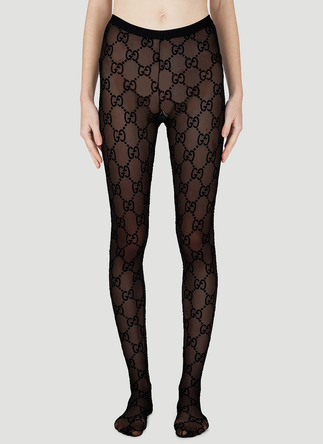 Gucci Gg Supreme Tights | Woman Socks Black S | MILANSTYLE.COM