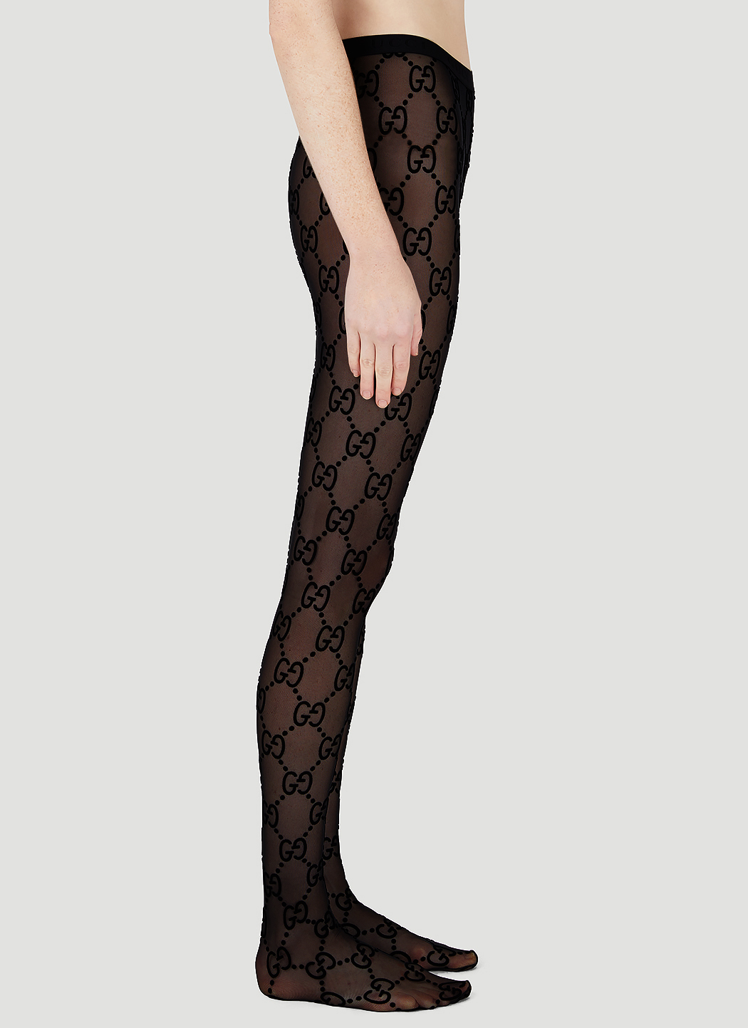 Gucci Gg Supreme Tights | Woman Socks Black S | MILANSTYLE.COM