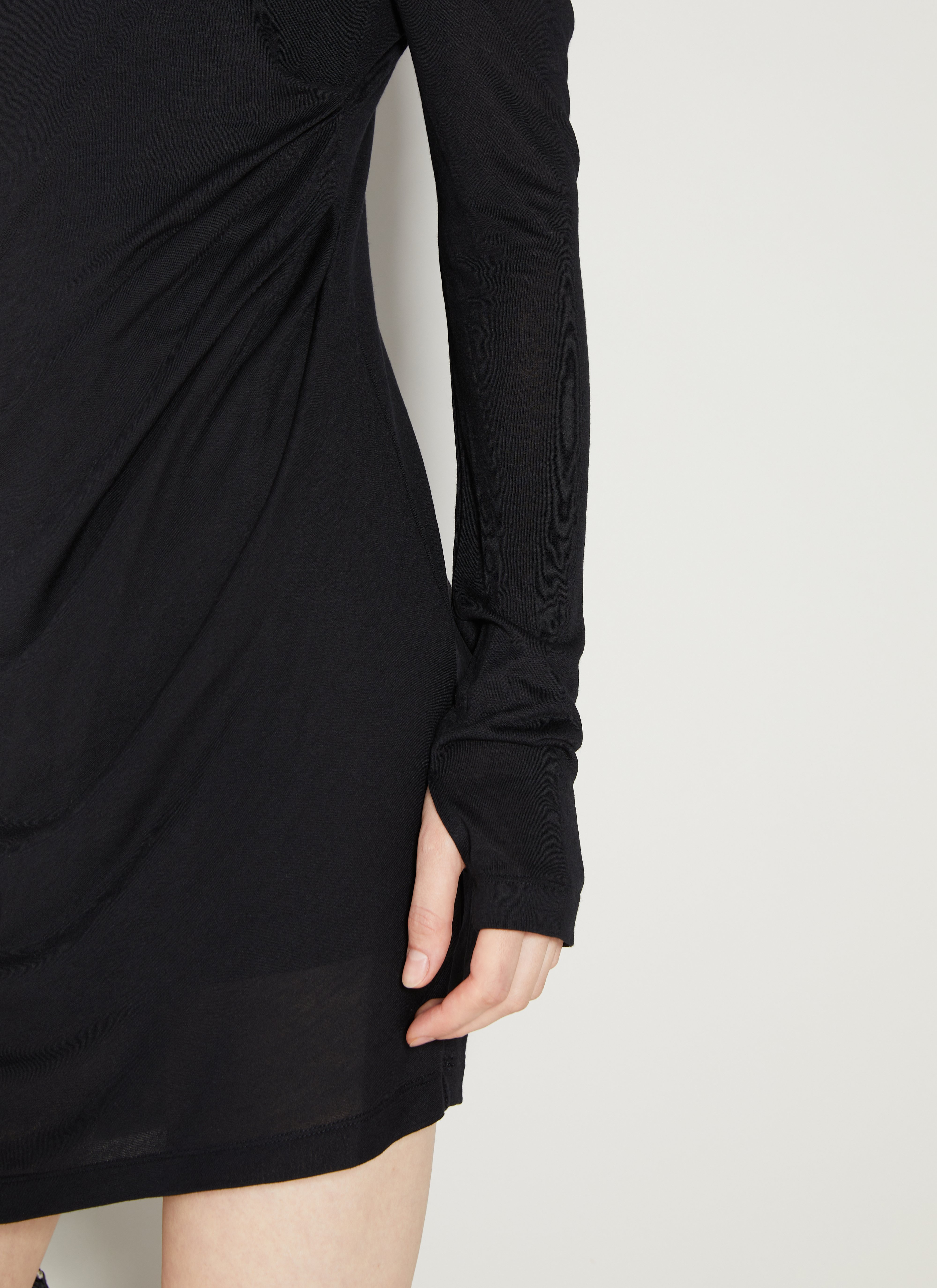 helmut lang asymmetric mini dress Helmut Lang Faux Leather Asymmetrical Dress
