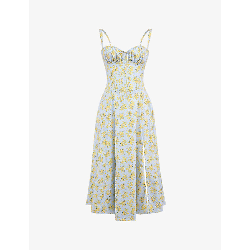 princess polly baby blue dress Womens House of CB Carmen Sleeveless Cotton-Blend Midi Dress